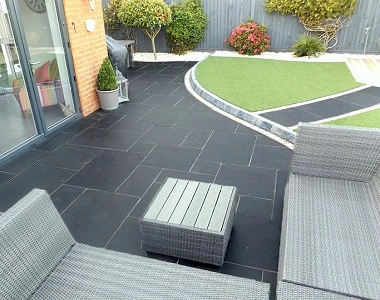 Black french pattern tiles